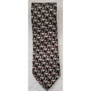 Ermenegildo Zegna Men's Tie 100% Silk Italy Luxury Gray Silver Pink Floral